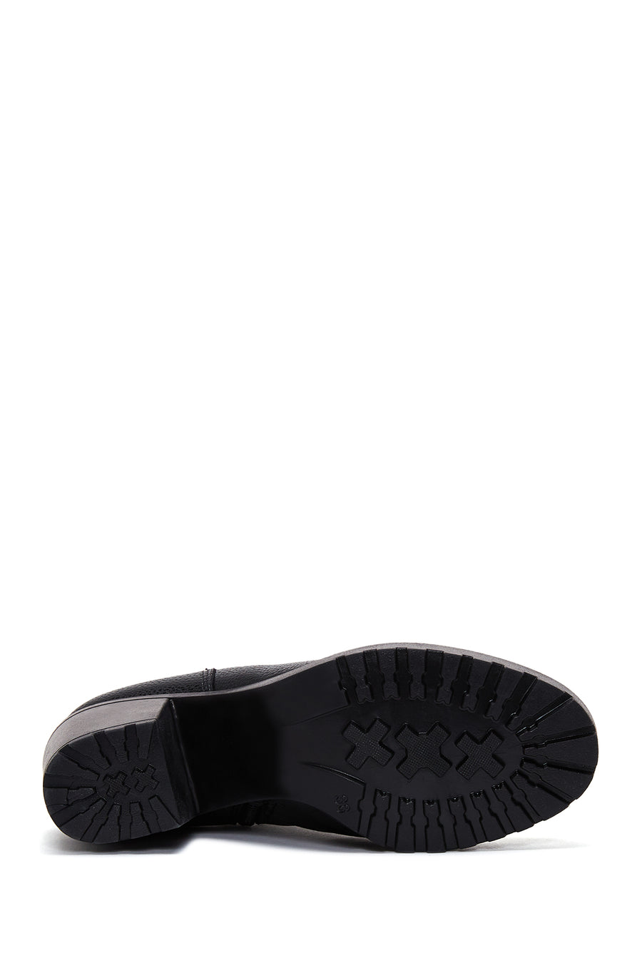 Women's Black Zipper Heeled Classic Boots