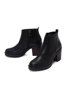 Women's Black Zipper Heeled Classic Boots | Derimod