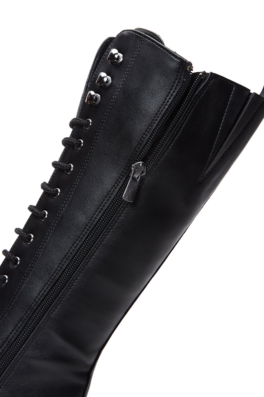 Women's Black Zippered Heeled Boots