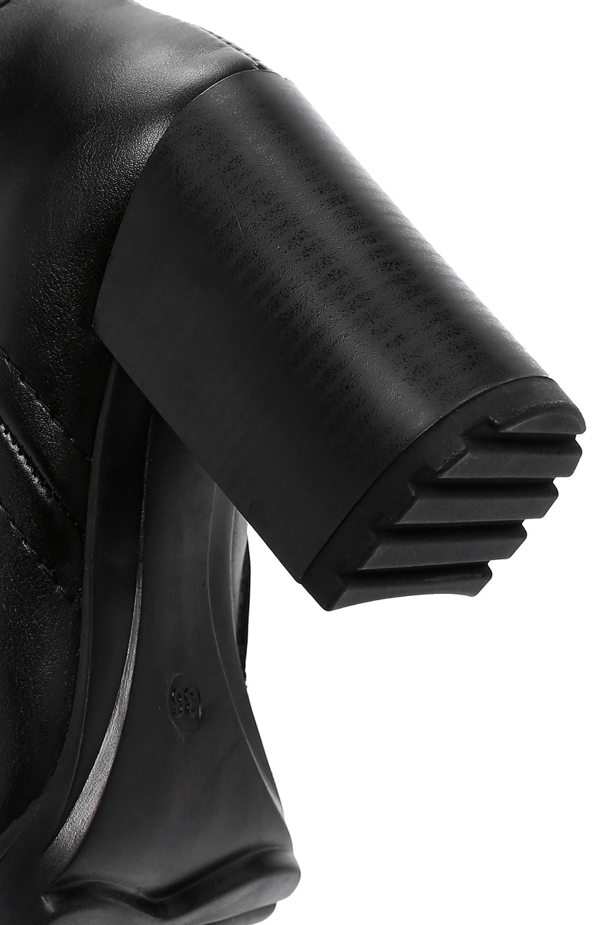 Women's Black Thick Heeled Zippered Boots