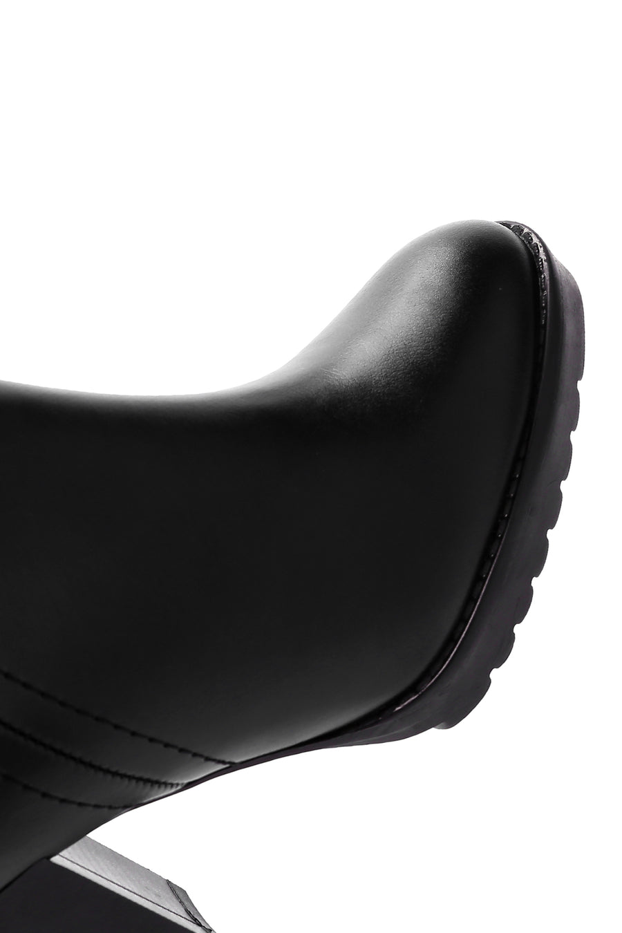 Women's Black Thick Heeled Zippered Boots