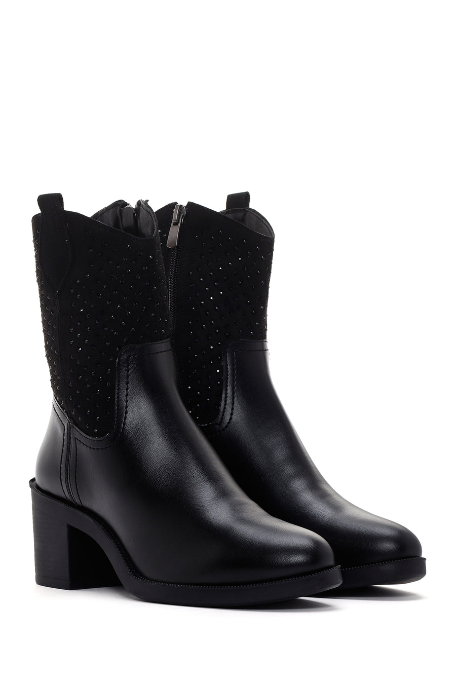 Women's Black Heeled Cowboy Boots