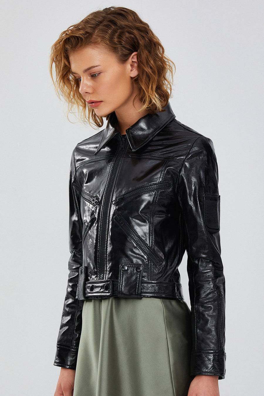 Sirena Women's Black Short Leather Jacket