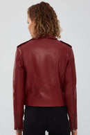 New Look Women's Burgundy Biker Jacket | Derimod