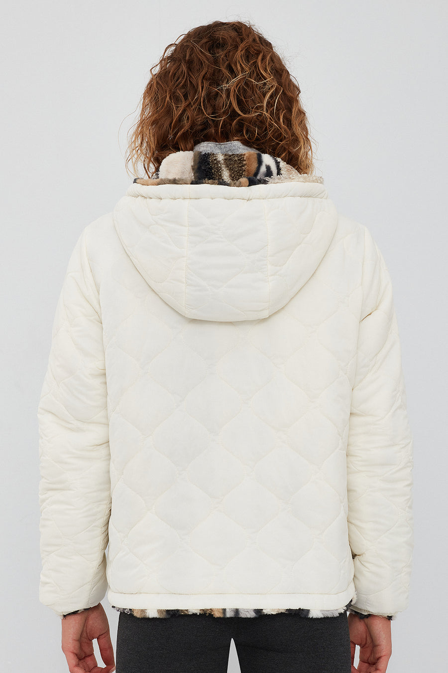 Cortina Women's Patterned Double-Sided Teddy Coat