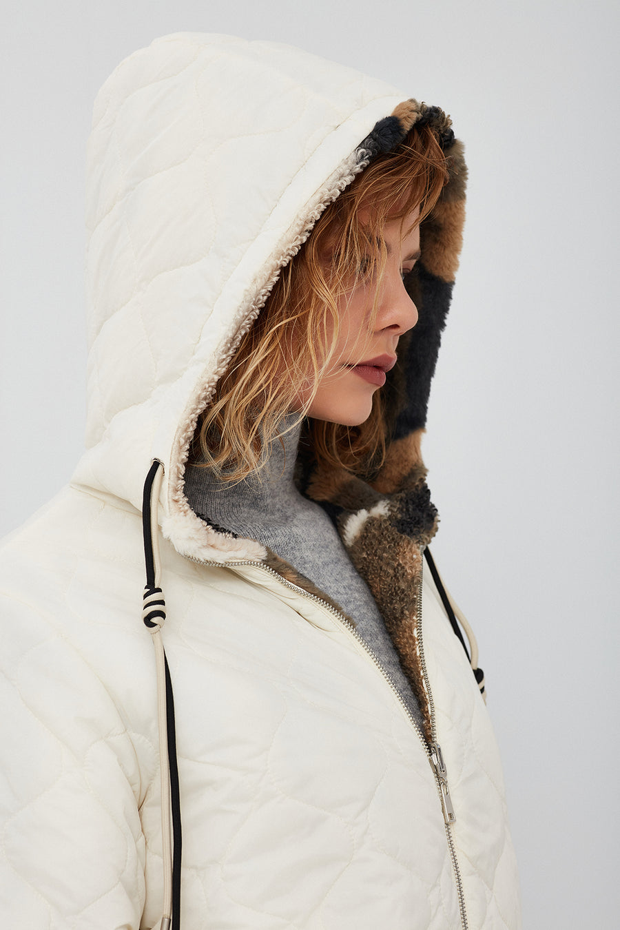 Cortina Women's Patterned Double-Sided Teddy Coat