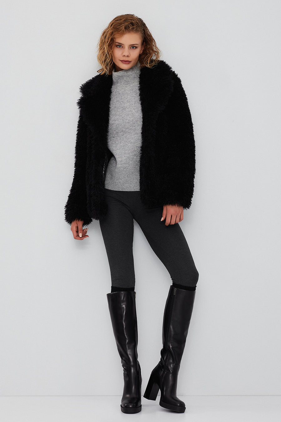 Jet Set Women's Black Double-Sided Teddy Jacket