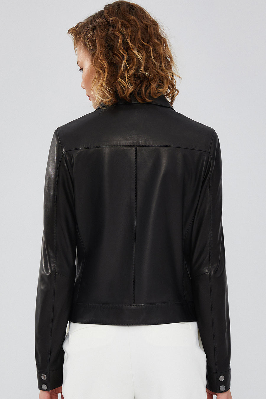 Olympia Women's Black Short Leather Jacket