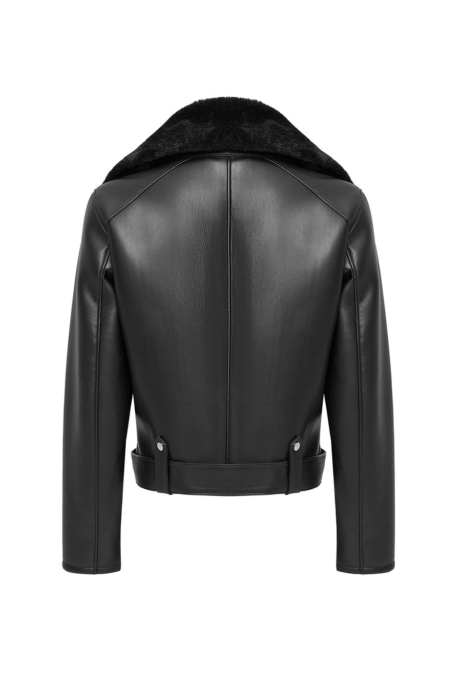 Mexico Women Black Teddy Biker Leather Jacket