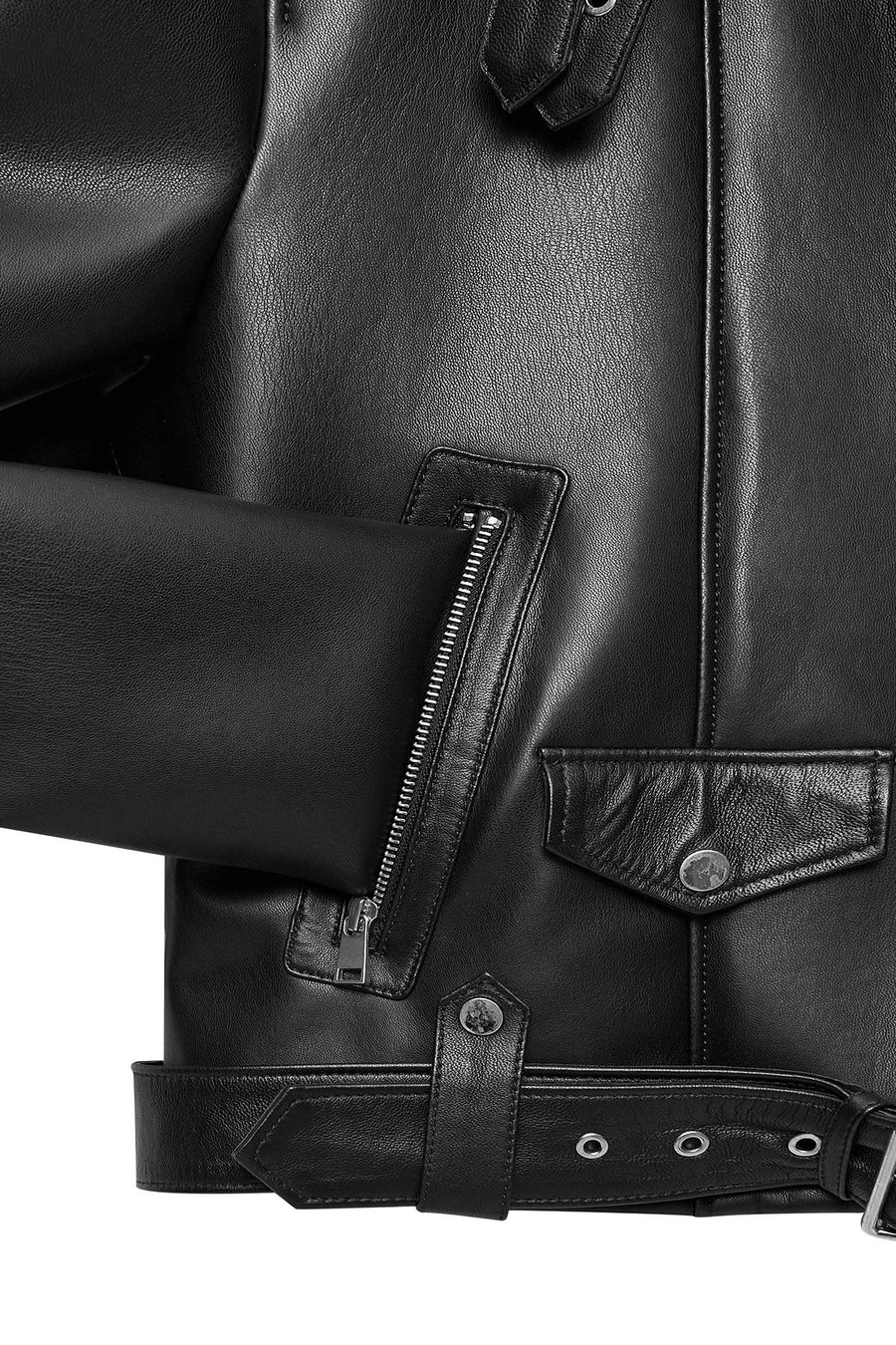 Mexico Women Black Teddy Biker Leather Jacket