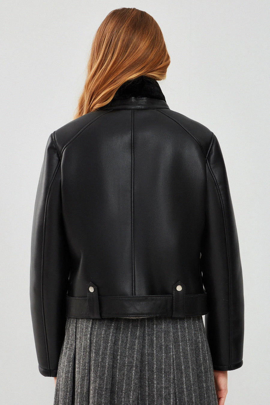 Mexico Women Black Teddy Biker Leather Jacket