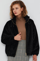 Innsbruck Women's Black Teddy Coat | Derimod