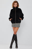 Innsbruck Women's Black Teddy Coat | Derimod