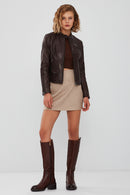 Madison Women's Brown Short Leather Jacket | Derimod