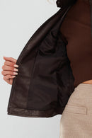 Madison Women's Brown Short Leather Jacket | Derimod