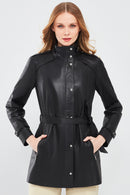 Whitney Women's Black Regular Leather Jacket | Derimod
