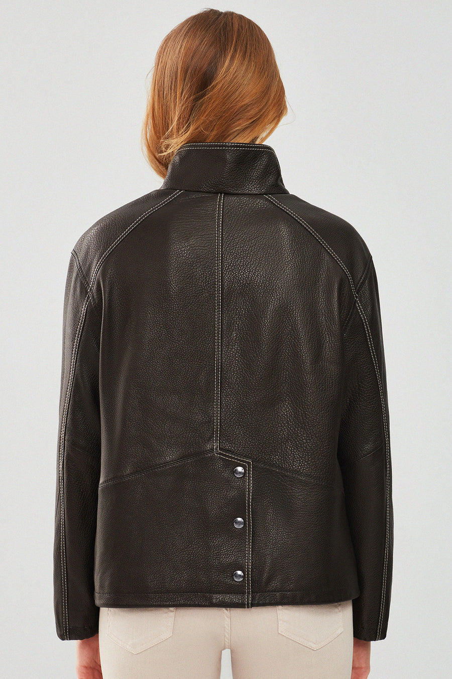 Evita Women's Black Oversize Leather Jacket