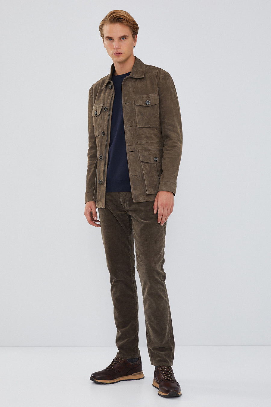 Bonucci Men's Mink Suede Leather Coat