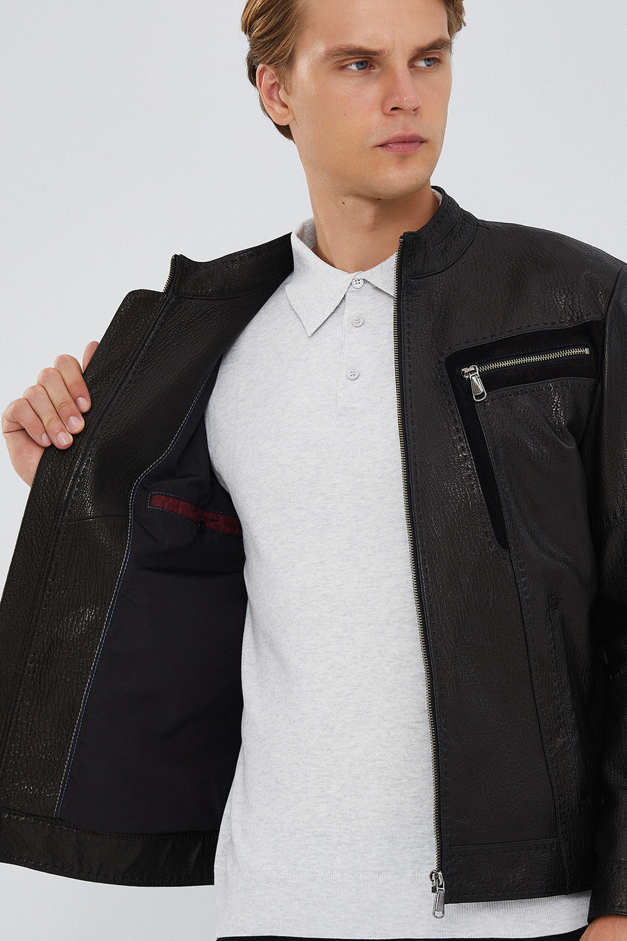 Iniesta Men's Black Leather Jacket