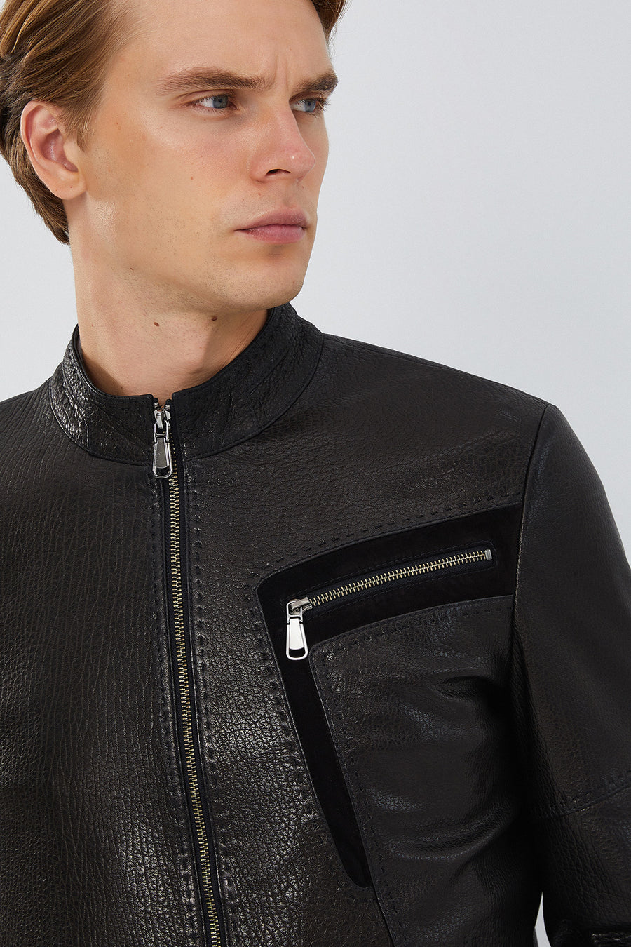 Iniesta Men's Black Leather Jacket