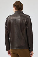 Alvarez Men's Brown Leather Jacket | Derimod