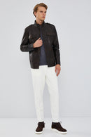 Alvarez Men's Brown Vintage Leather Jacket | Derimod