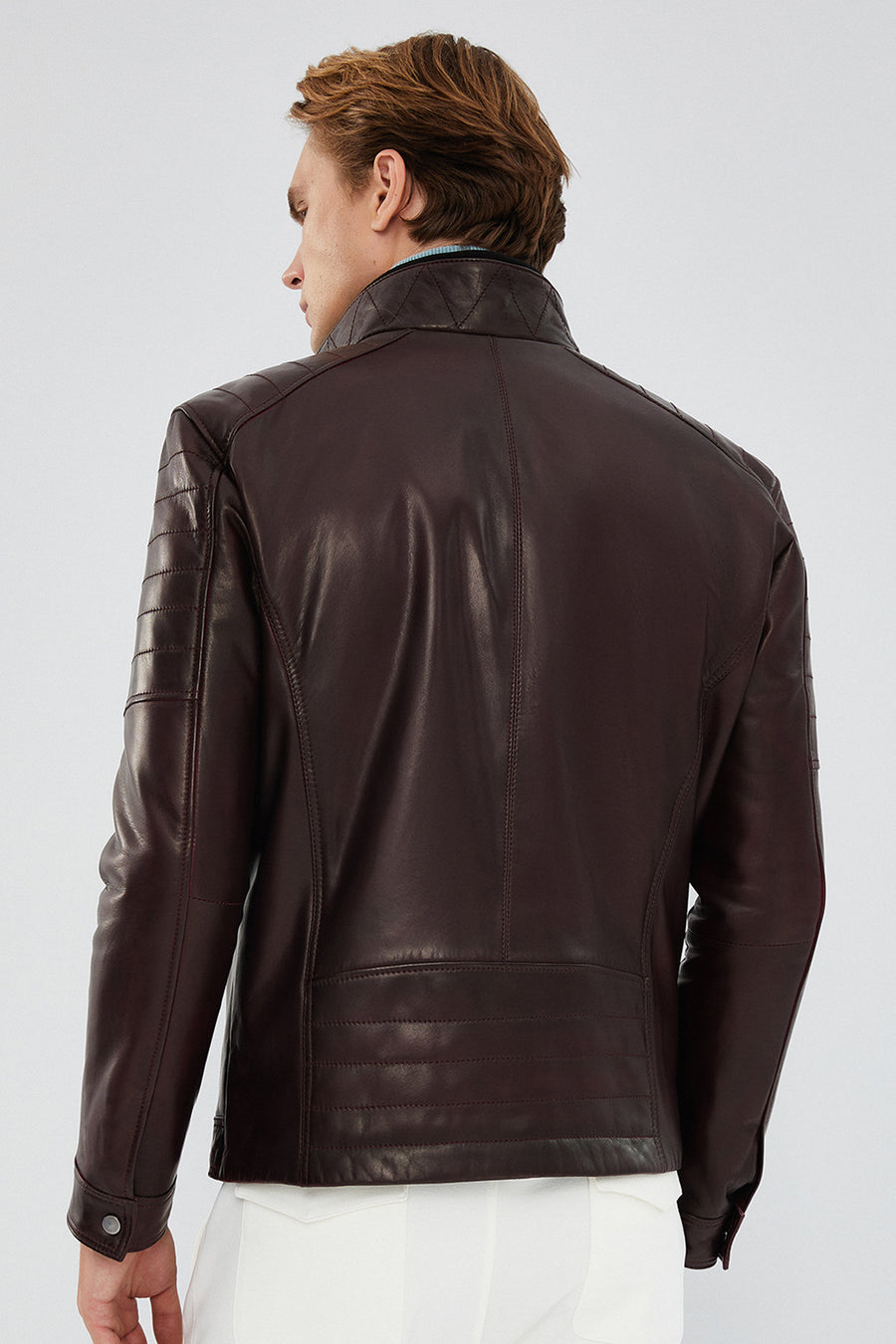 Rodri Men's Claret Red Leather Jacket