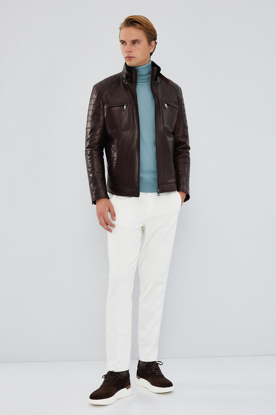 Rodri Men's Claret Red Leather Jacket