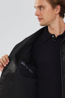 Oblak Men's Black Blazer Leather Jacket | Derimod