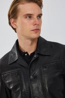 Oblak Men's Black Blazer Leather Jacket | Derimod