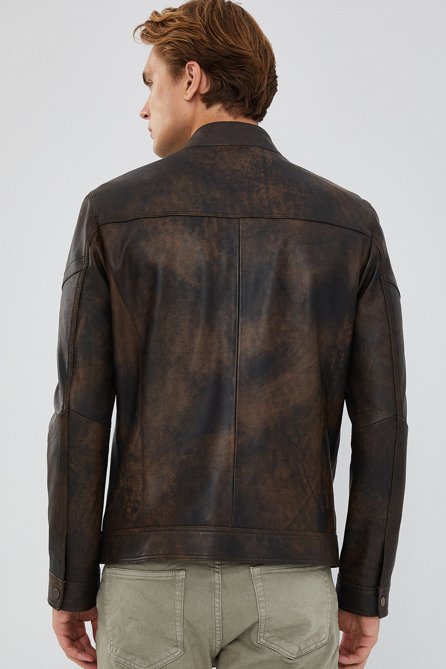 Kimmich Men's Brown Vintage Leather Jacket
