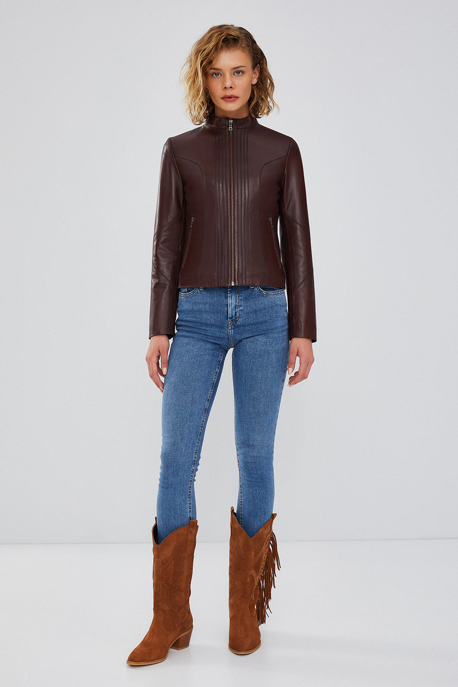 Bianca Women's Brown Leather Jacket