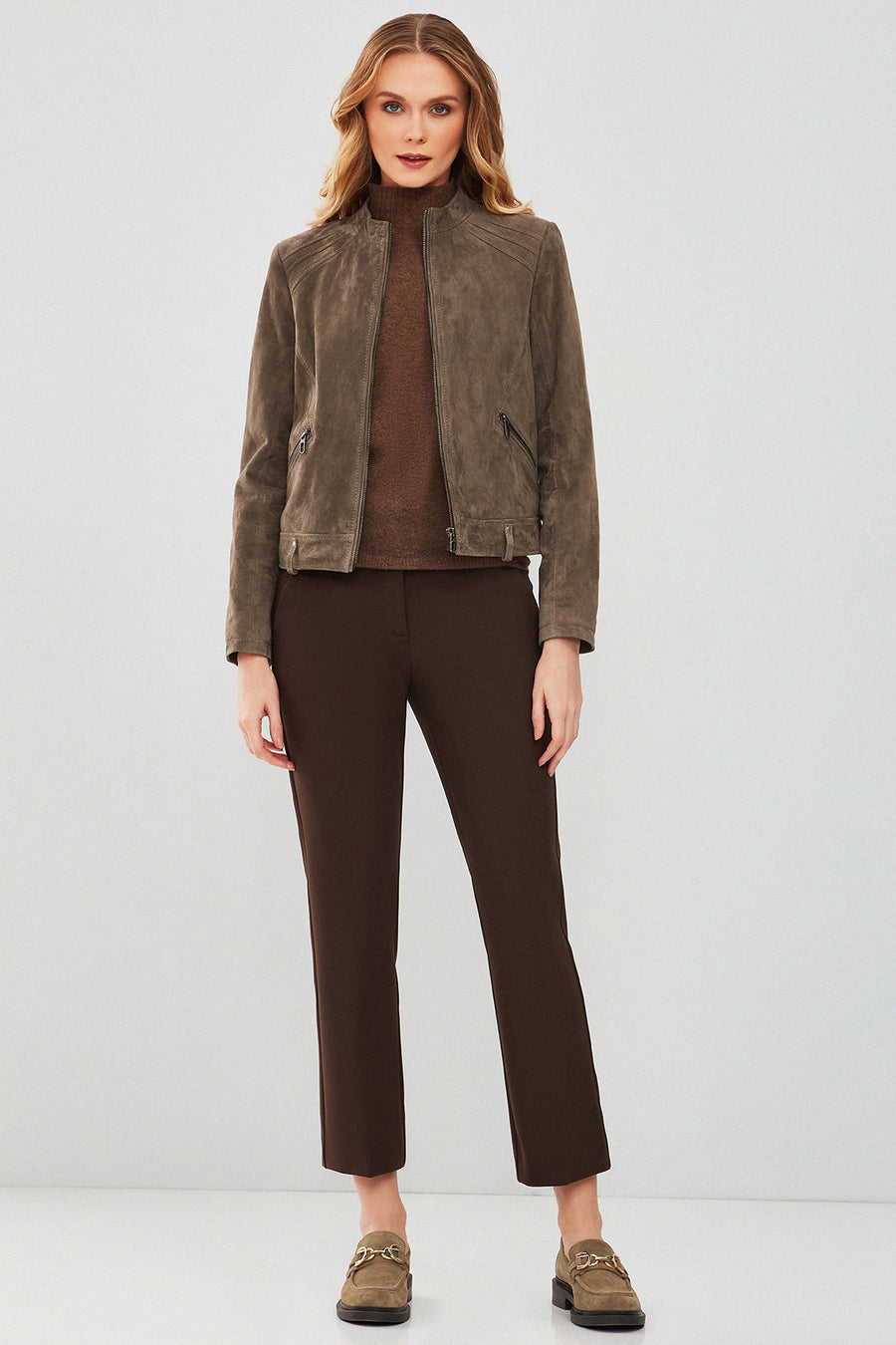 Emily Women's Mink Short Suede Leather Jacket