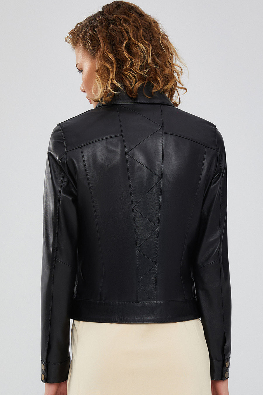 Hera Women's Black Short Leather Jacket