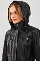 Betty Women's Black Hooded Fur Leather Coat | Derimod