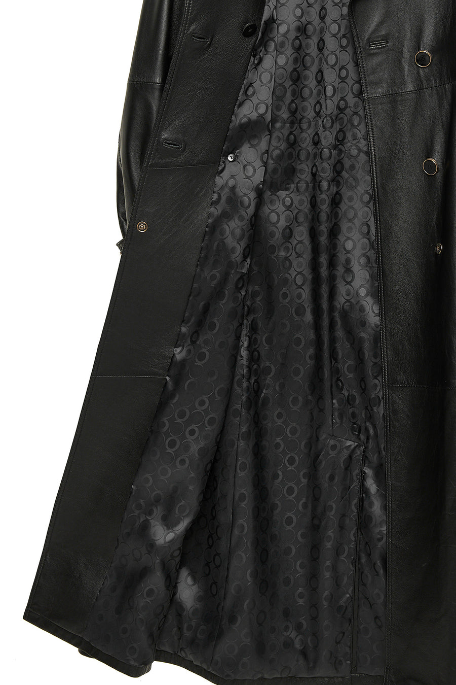 Jenny Women's Black Fur Belt Detailed Leather Trench Coat