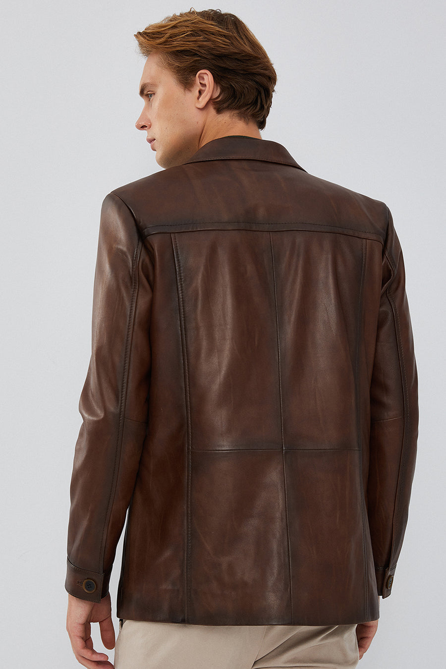 Bernard Men's Brown Blazer Leather Jacket