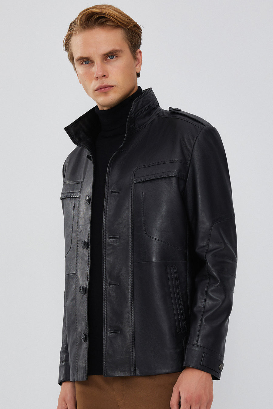 Pascal Men's Black Sports Blazer Leather Jacket