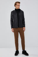 Pascal Men's Black Sports Blazer Leather Jacket | Derimod