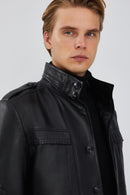 Pascal Men's Black Sports Blazer Leather Jacket | Derimod