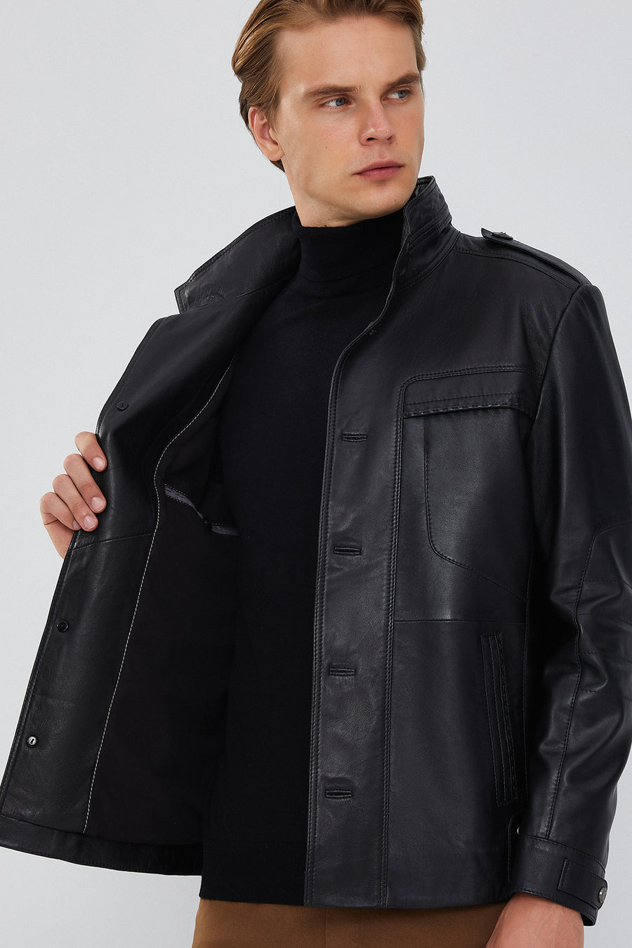 Pascal Men's Black Sports Blazer Leather Jacket