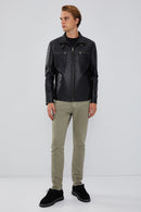 Dexter Men's Black Leather Jacket | Derimod