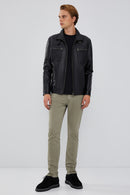 Dexter Men's Black Leather Jacket | Derimod