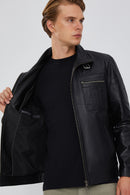 Dexter Men's Black Leather Jacket | Derimod
