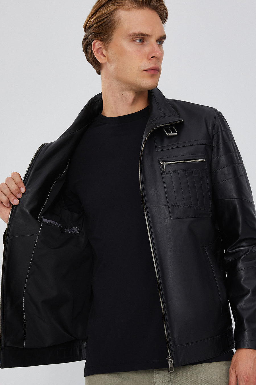 Dexter Men's Black Leather Jacket