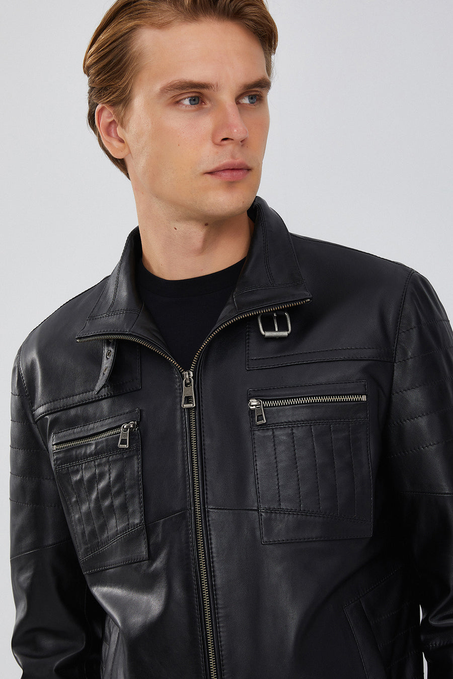 Dexter Men's Black Leather Jacket
