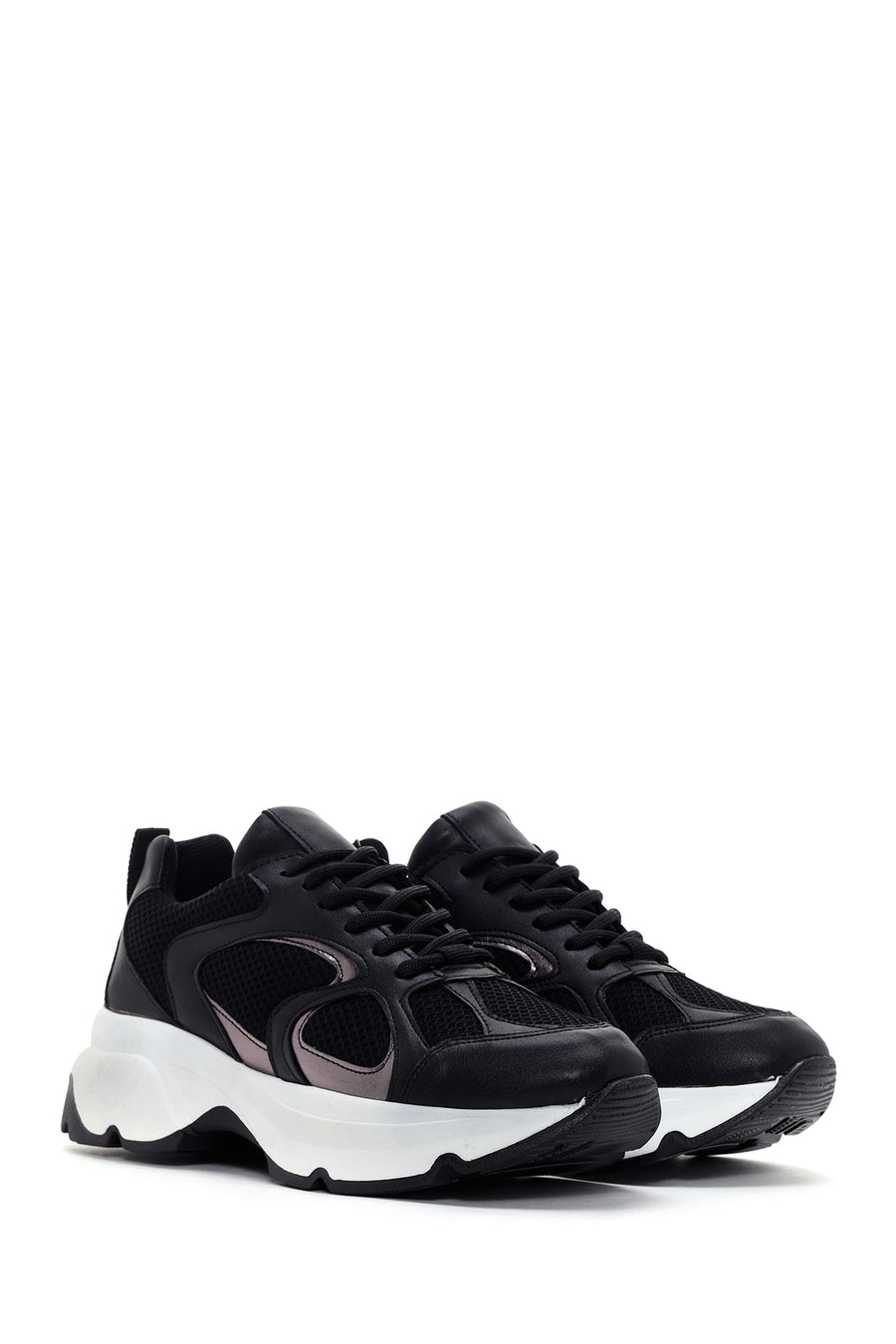 Women's Black Thick Soled Sneaker