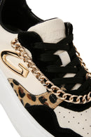 Alberto Guardiani Women's Black Chain Leather Sneaker | Derimod