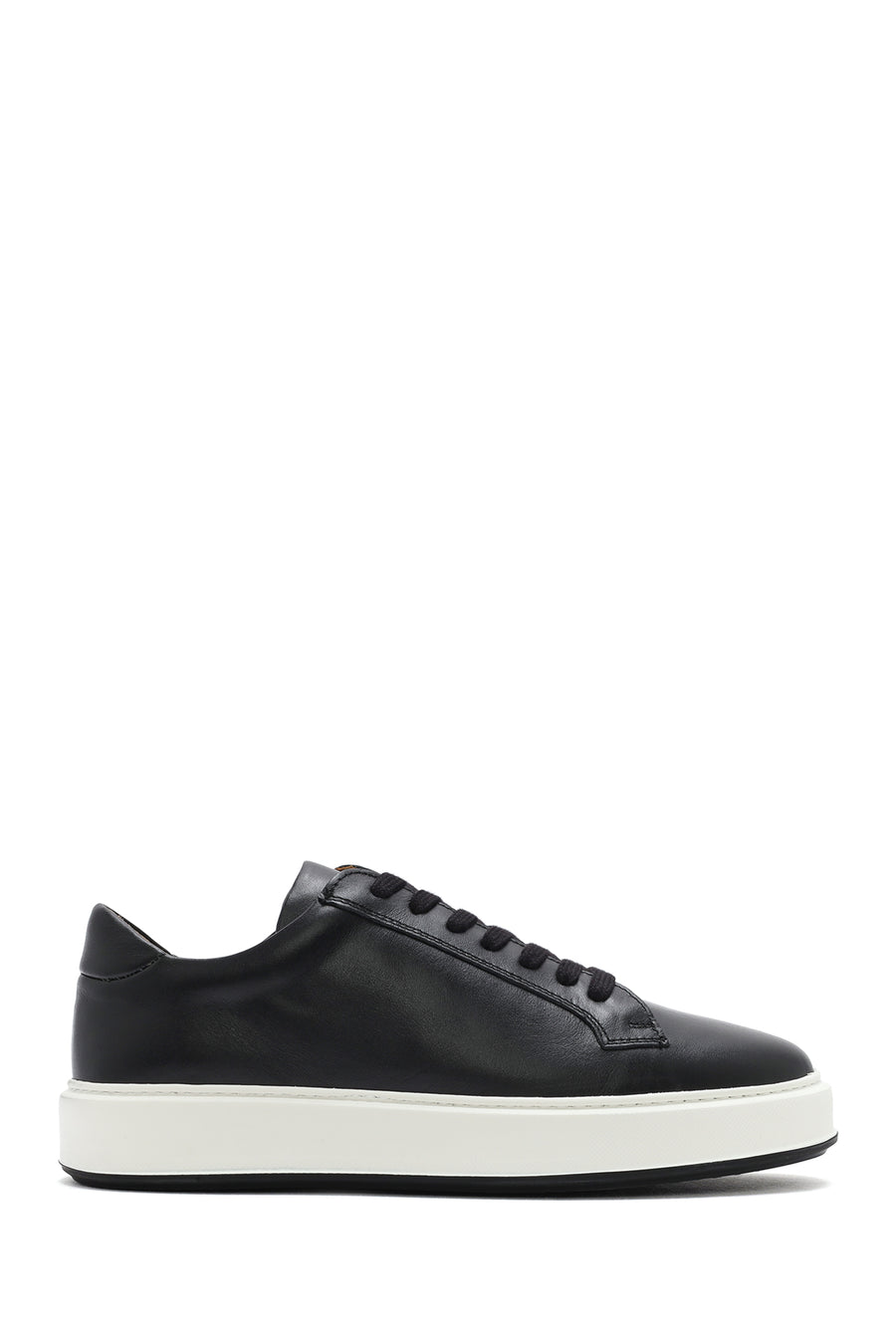 Erkek Siyah Kalın Tabanlı Bağcıklı Deri Sneaker 25SFD630718 | Derimod