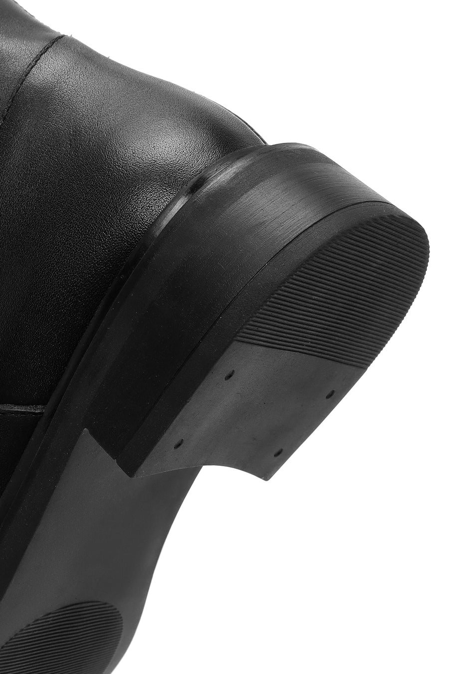 Women's Black Zippered Leather Boots